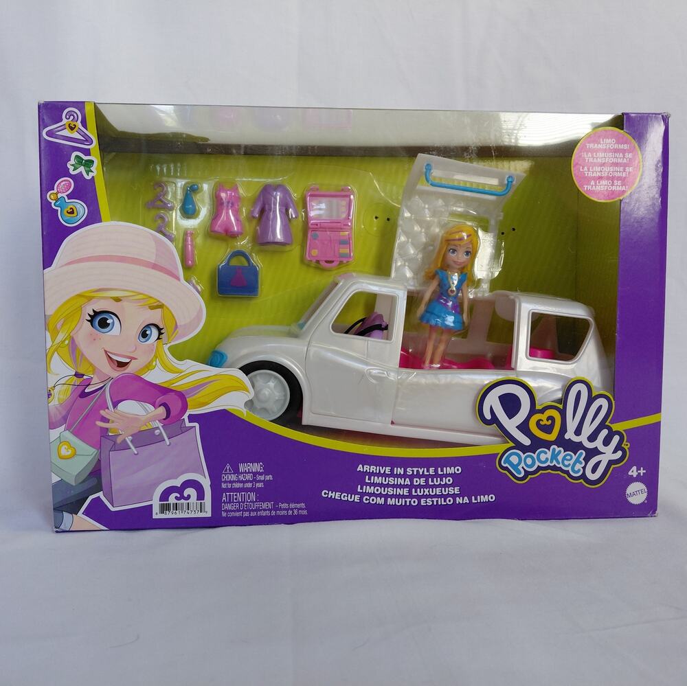 NEW Polly Pocket Arrive In Style Limo Playset Doll & Accessories NIB